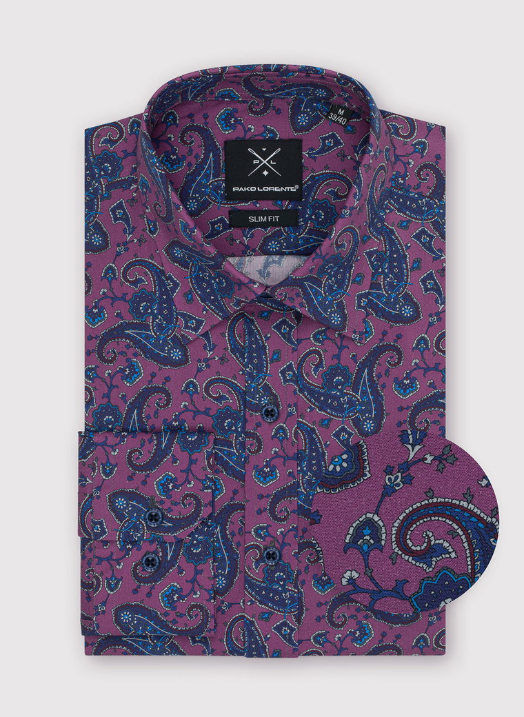 Fioletowa koszula we wzór paisley
