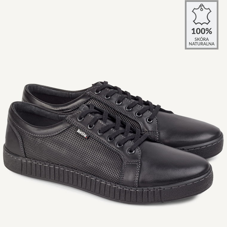 Skórzane buty casualowe Fabrizio czarne