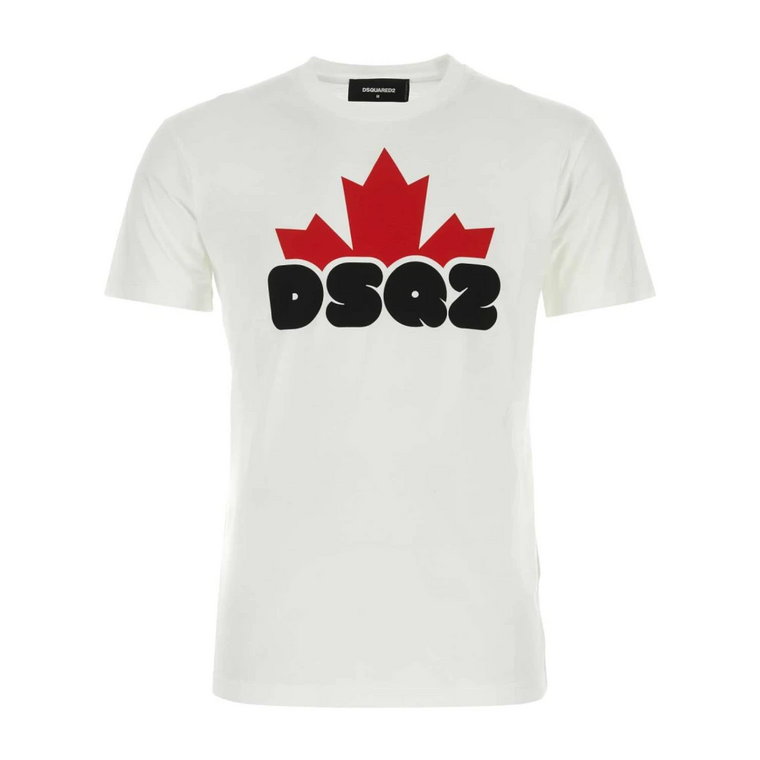 Klasyczny biały bawełniany t-shirt dla mężczyzn Dsquared2