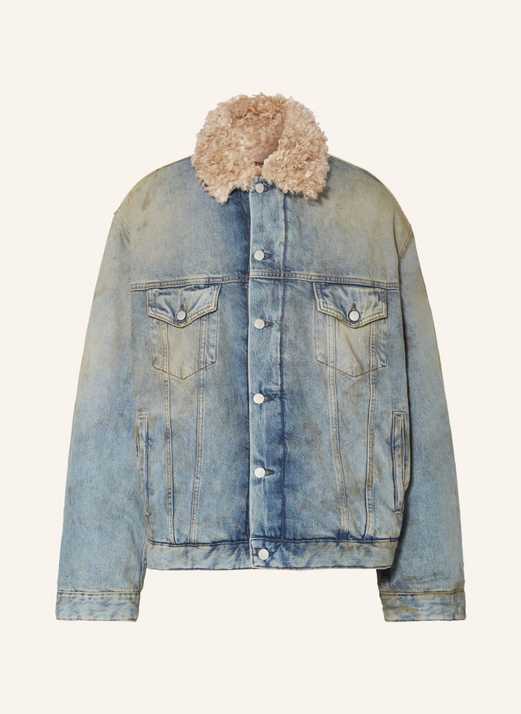 Acne Studios Kurtka Jeansowa Ze Sztucznym Futrem blau