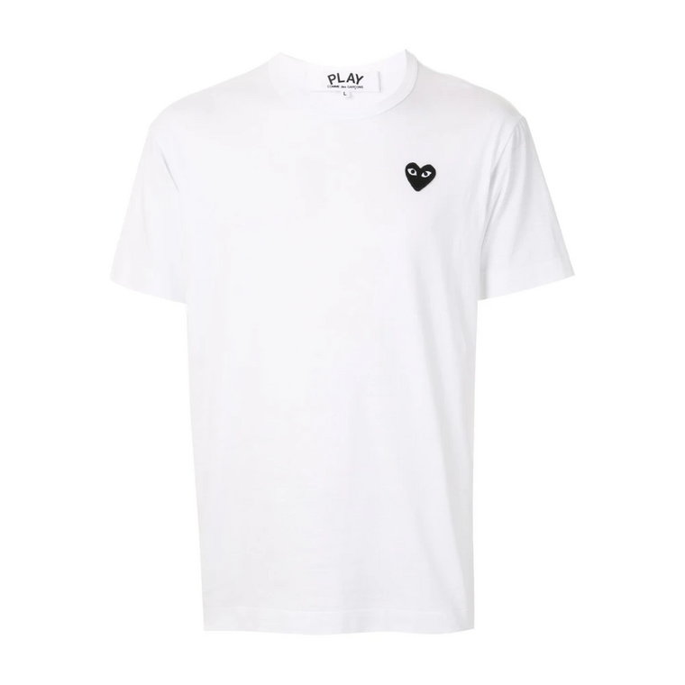 Biała Play T-shirt z Czarnym Logo Comme des Garçons Play