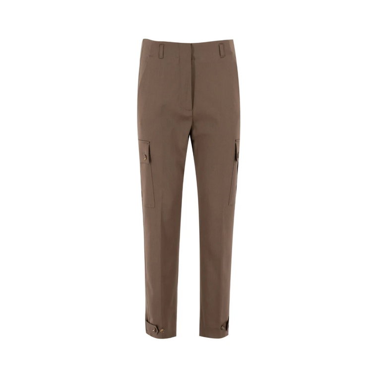 Brązowe Spodnie Slim-Fit Aw23 Kiton