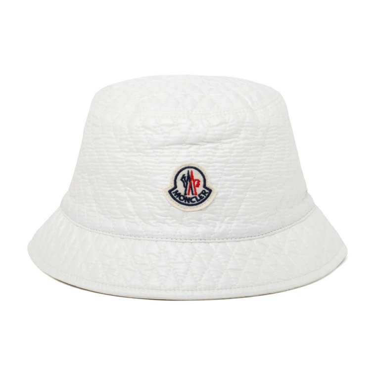 Biała pikowana czapka z daszkiem z logo Moncler