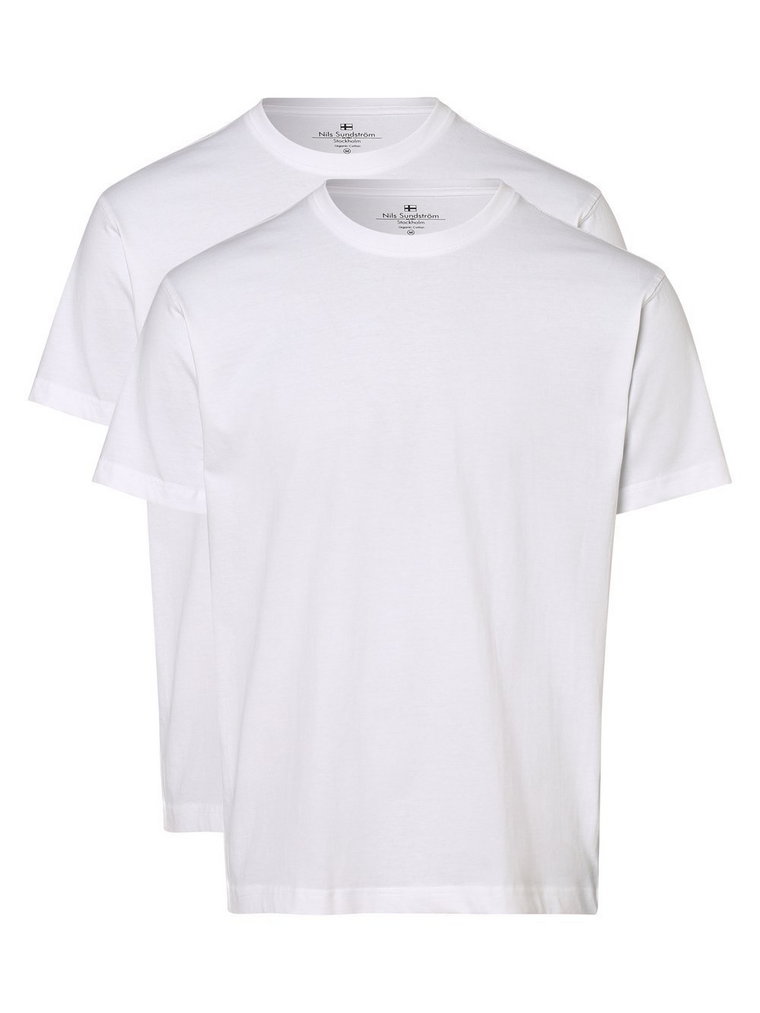 Nils Sundström - T-shirty męskie pakowane po 2 szt., biały