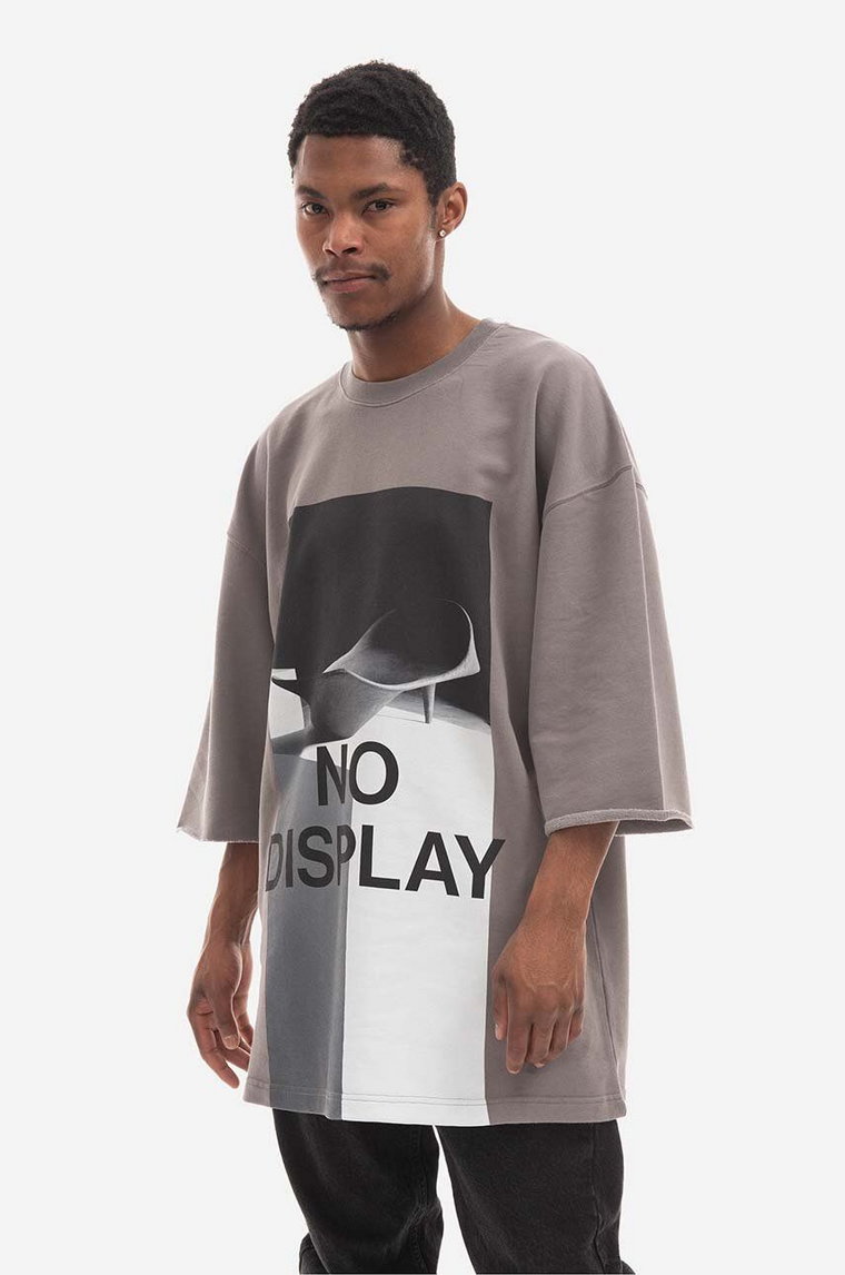 A-COLD-WALL* t-shirt bawełniany No Display Top kolor szary z nadrukiem ACWMW105-MIDGREY