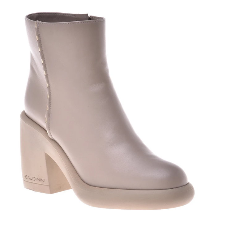 Taupe calfskin ankle boots Baldinini