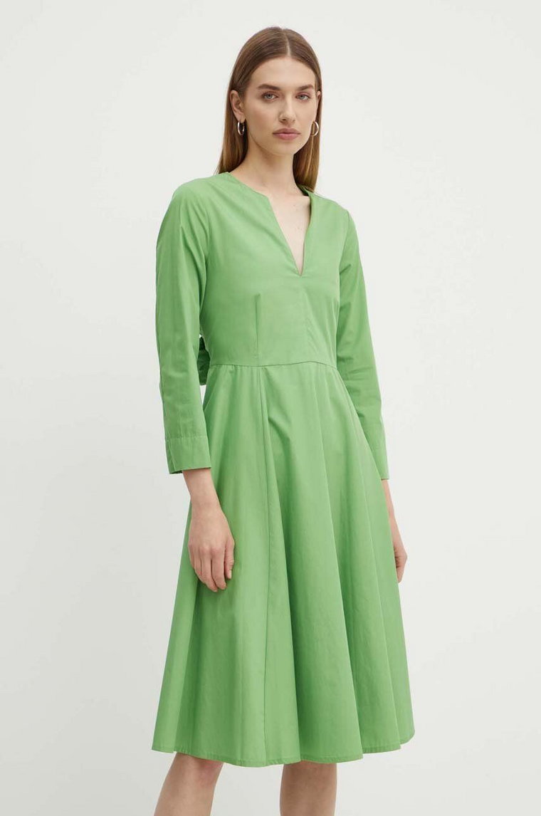 MAX&Co. sukienka bawełniana kolor zielony mini rozkloszowana 2416221154200