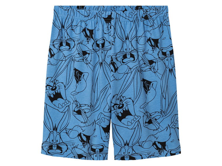 Piżama chłopięca z bawełną (t-shirt + spodenki) (134/140, Wzór Looney Tunes)