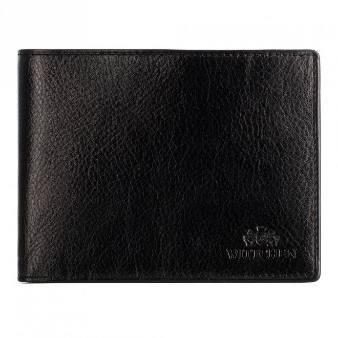 Męski portfel skórzany z rozkładanym panelem czarny