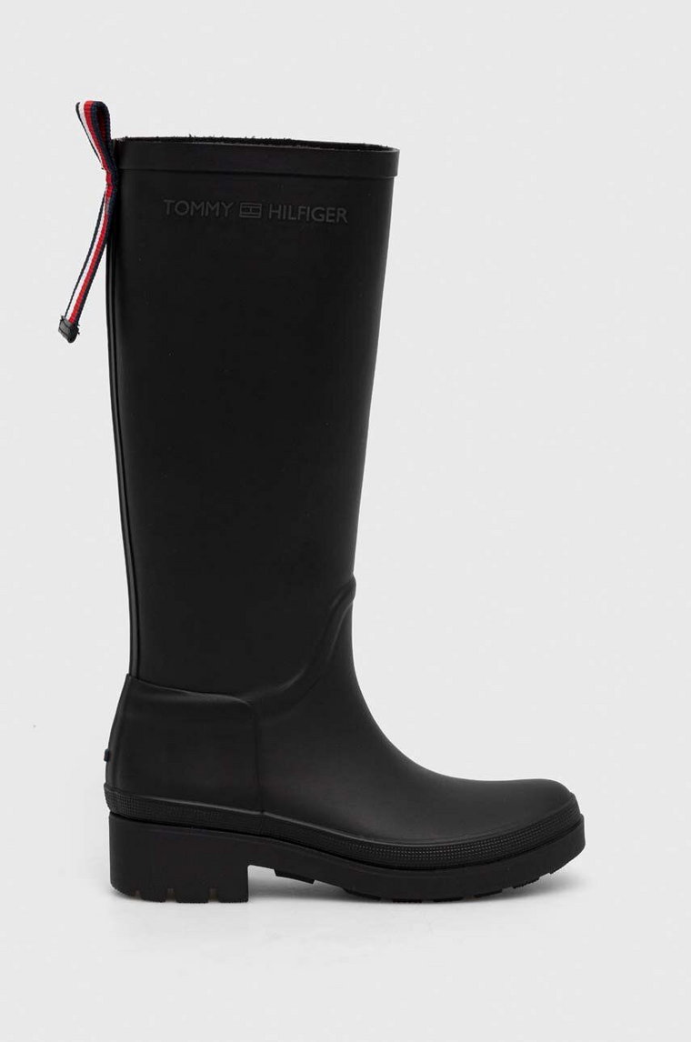 Tommy Hilfiger kalosze TOMMY RUBBERBOOT damskie kolor czarny FW0FW07665