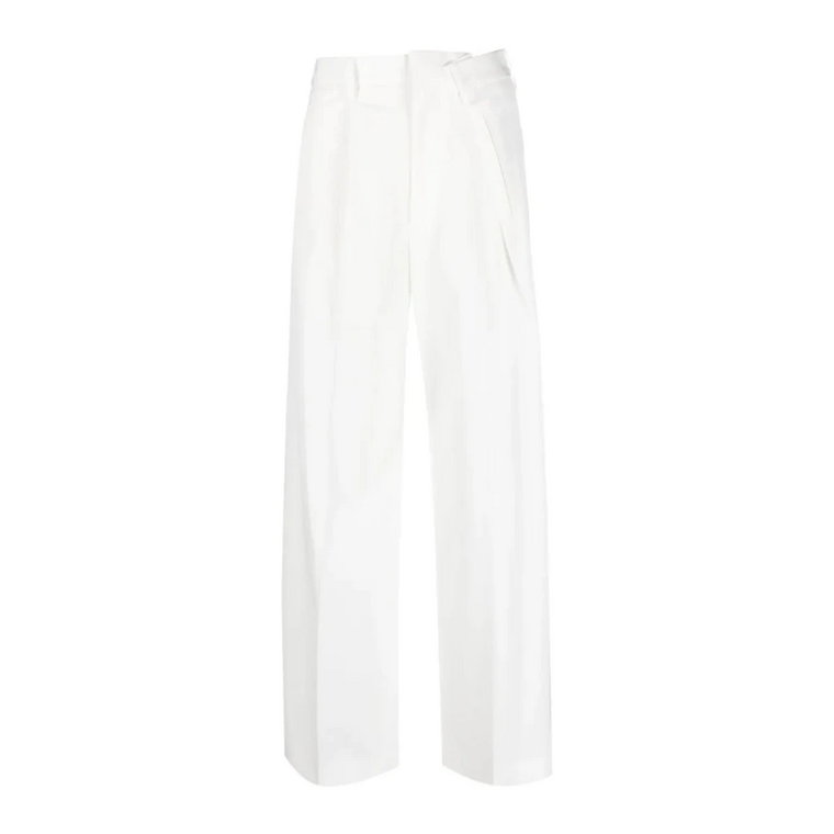 Białe Spodnie Złożone MM6 Maison Margiela