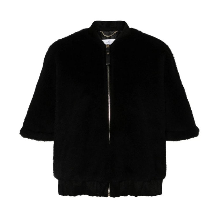 Czarna Kurtka Bomber Teddy Max Mara