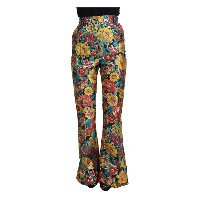 Kolorowe Spodnie z Kwiatowym Wzorem Dolce & Gabbana