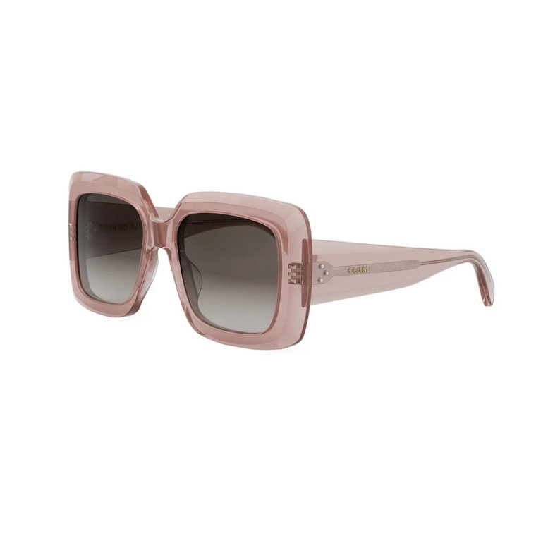 Różowe okulary przeciwsłoneczne z brązowymi soczewkami gradientowymi Celine