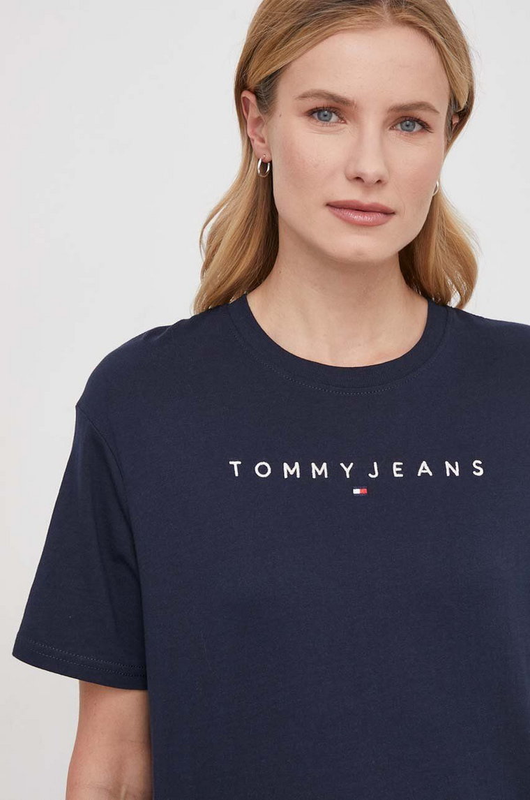 Tommy Jeans t-shirt bawełniany damski kolor granatowy DW0DW17836