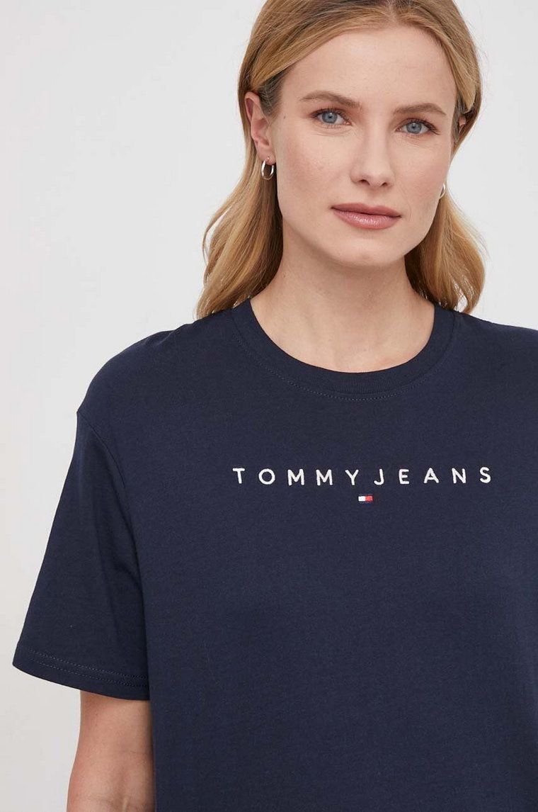 Tommy Jeans t-shirt bawełniany damski kolor granatowy