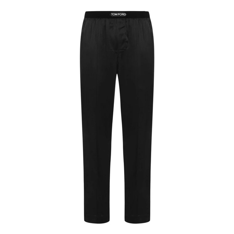 Elastyczne Czarne Jedwabne Spodnie Pijama Tom Ford