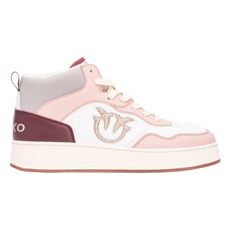 Glitterowe Love Birds High-Top Sneakers Pinko