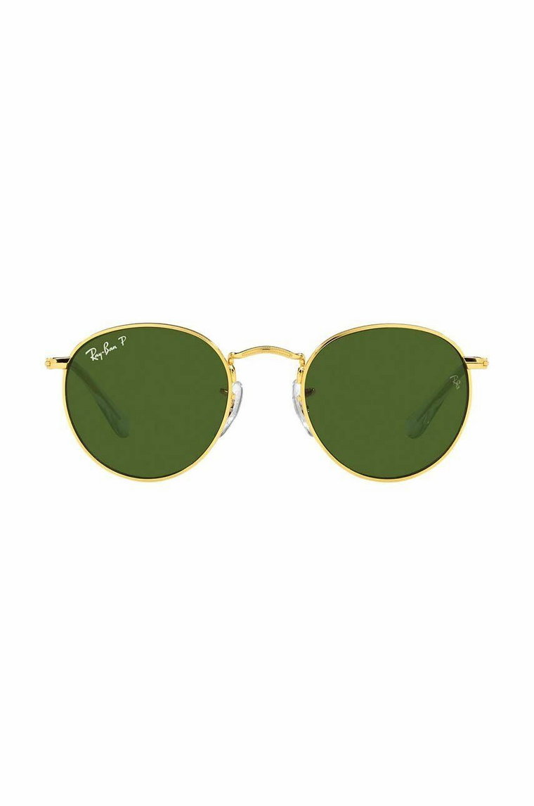 Ray-Ban okulary przeciwsłoneczne dziecięce JUNIOR ROUND kolor zielony 0RJ9547S