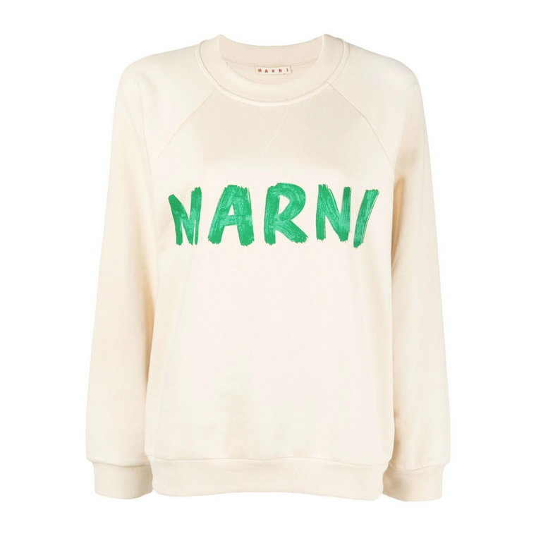 Wygodny Antique White Sweatshirt dla Kobiet Marni