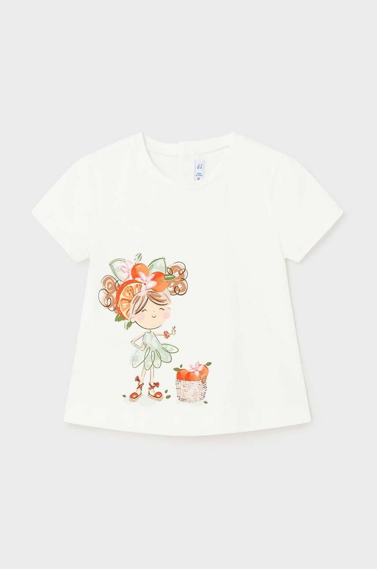 Mayoral t-shirt niemowlęcy kolor beżowy