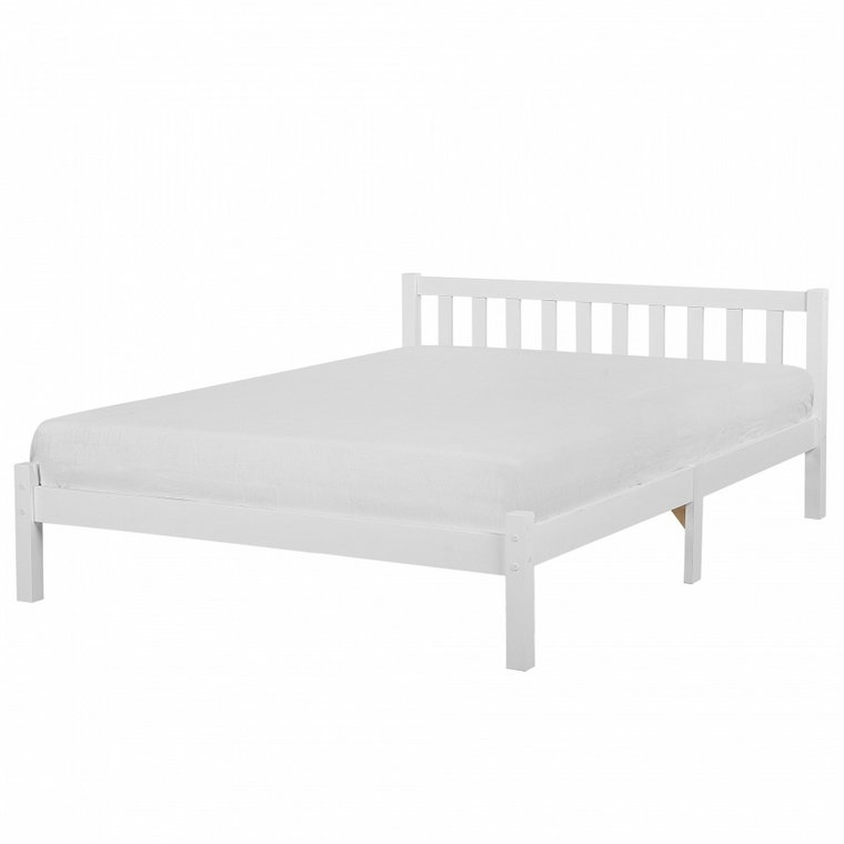 Łóżko drewniane 160 x 200 cm białe FLORAC kod: 4251682224789