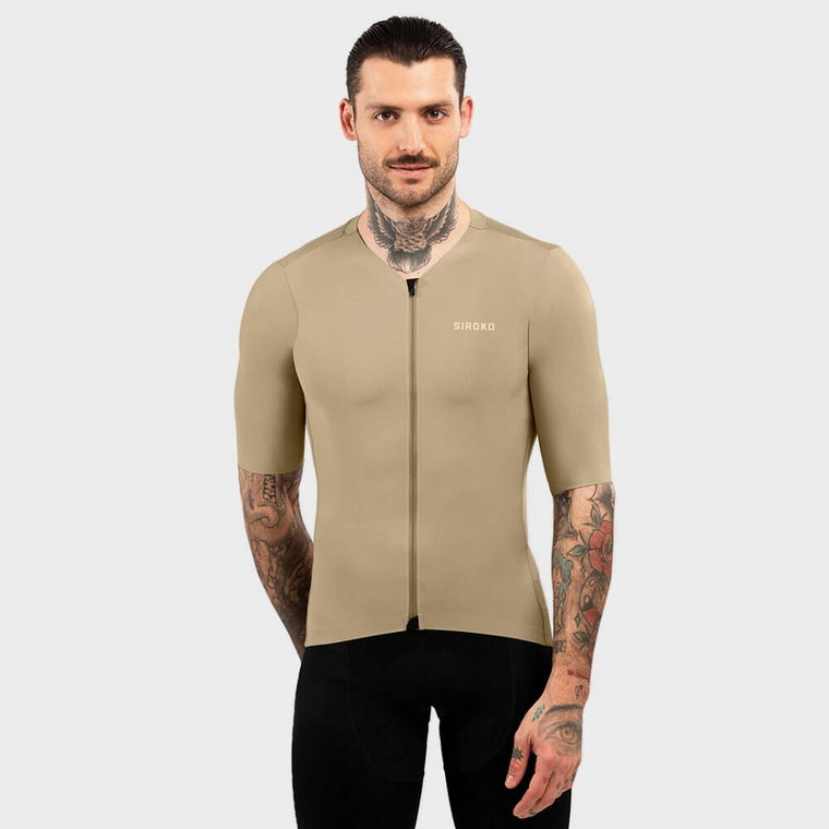 Mężczyzna Kolarstwo Męska ultralekka koszulka rowerowa SRX PRO Somport Beżow