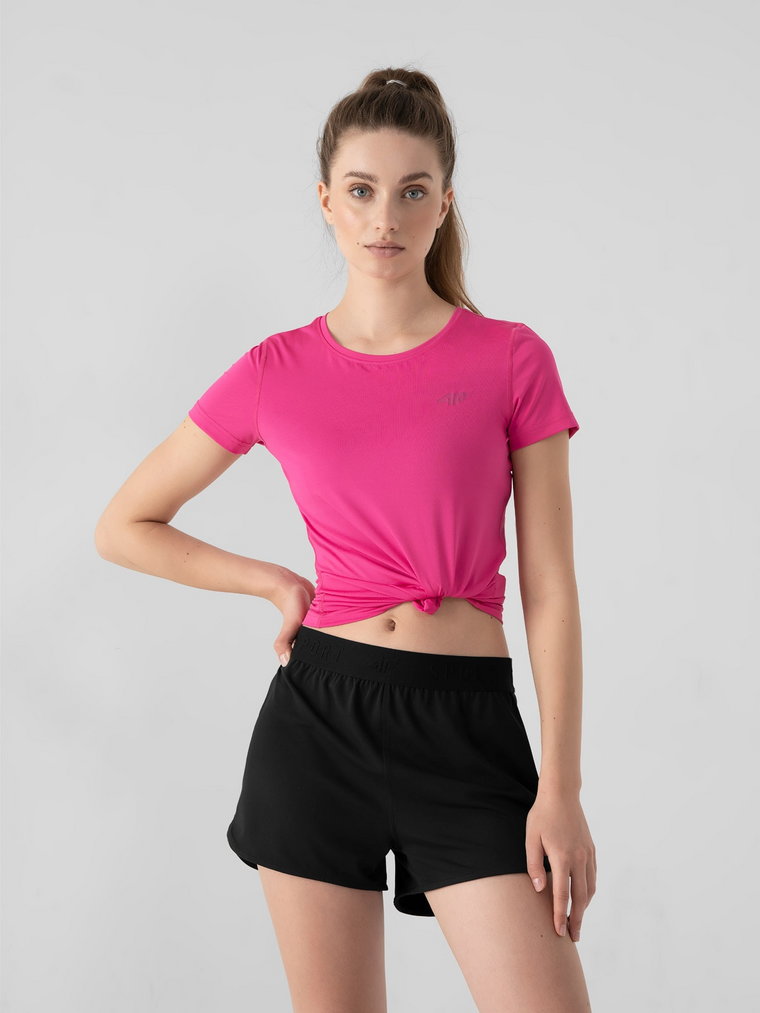 Koszulka treningowa regular szybkoschnąca damska - różowa