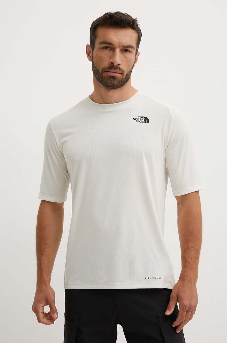 The North Face t-shirt sportowy Shadow kolor beżowy gładki NF0A87TUQLI1