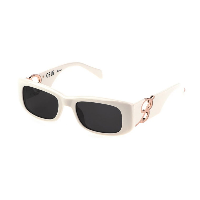 Okulary przeciwsłoneczne prostokątne szare soczewki Blumarine