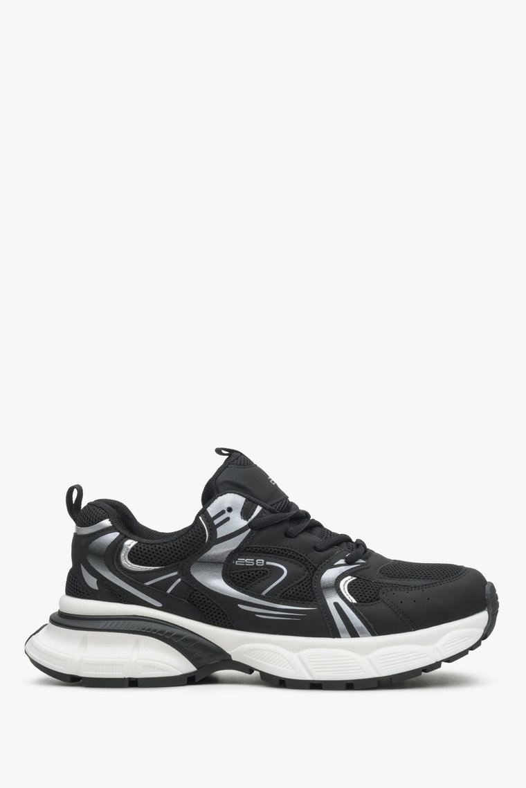 Czarne sneakersy damskie ze srebrnymi zdobieniami ES8 ER00114601