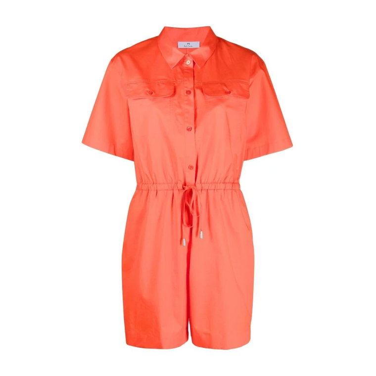 Koralowy Playsuit z elastycznego bawełny Paul Smith