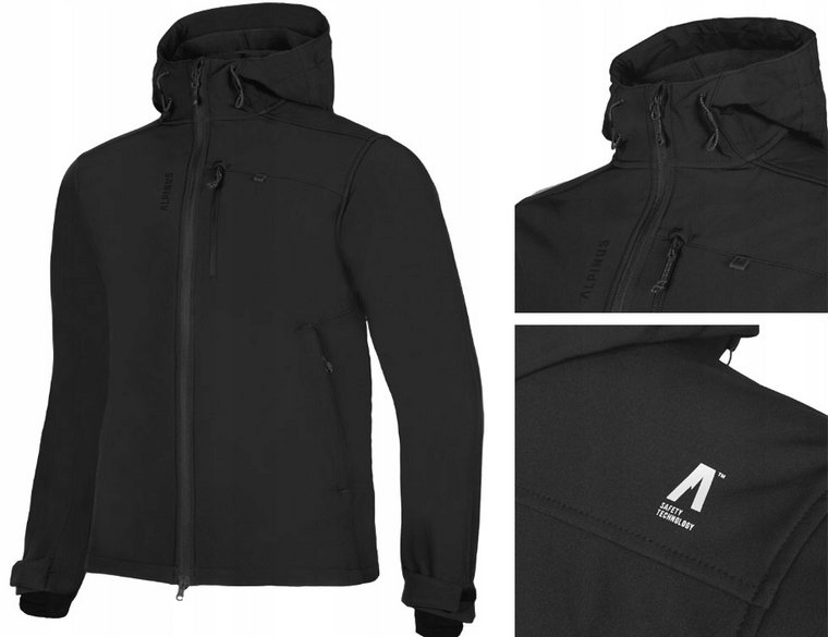 Alpinus Męska Kurtka Czarna Softshell Górska R.xl