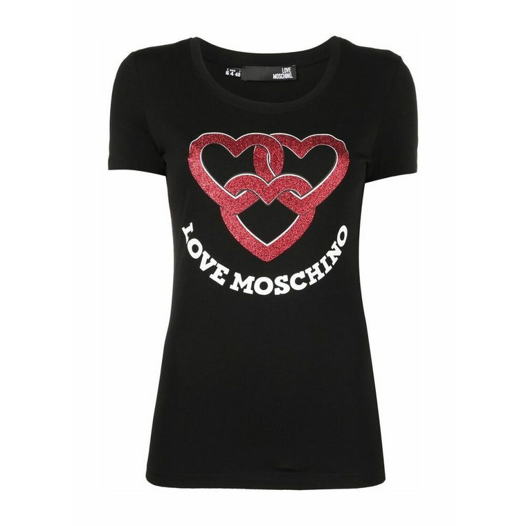 Czarna koszulka z logo Love Moschino