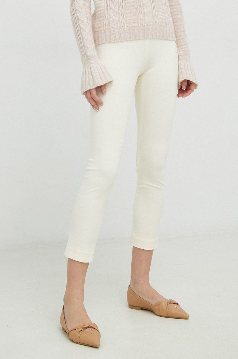 Liviana Conti spodnie damskie kolor granatowy proste medium waist