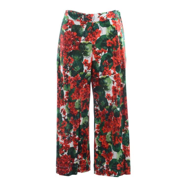 Długie spodnie damskie z motywem kwiatowym Dolce & Gabbana