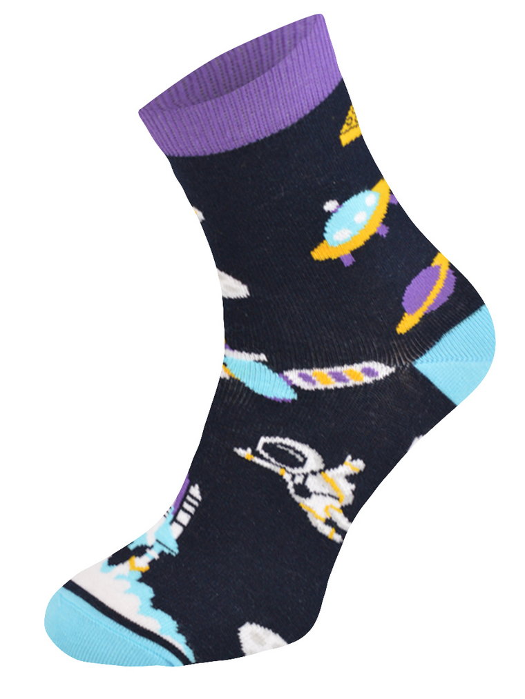 Kolorowe skarpetki Cotton Socks 163, wesołe motywy- Kosmos