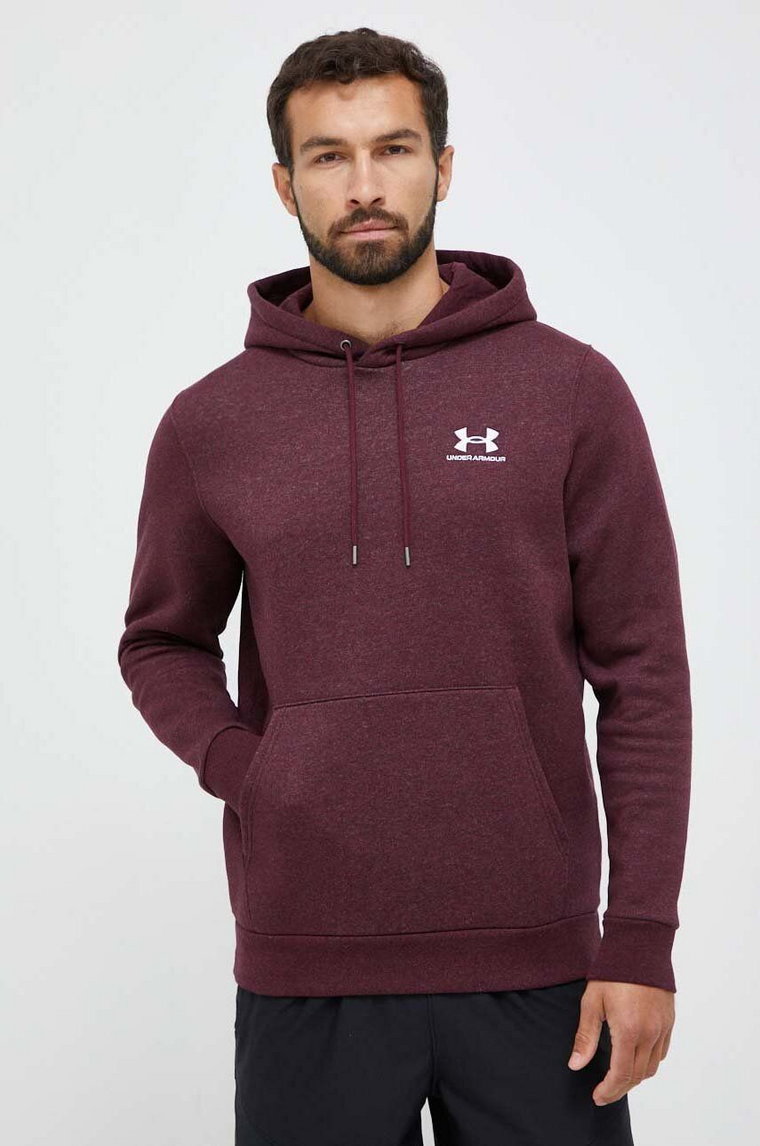 Under Armour bluza męska kolor bordowy z kapturem z nadrukiem