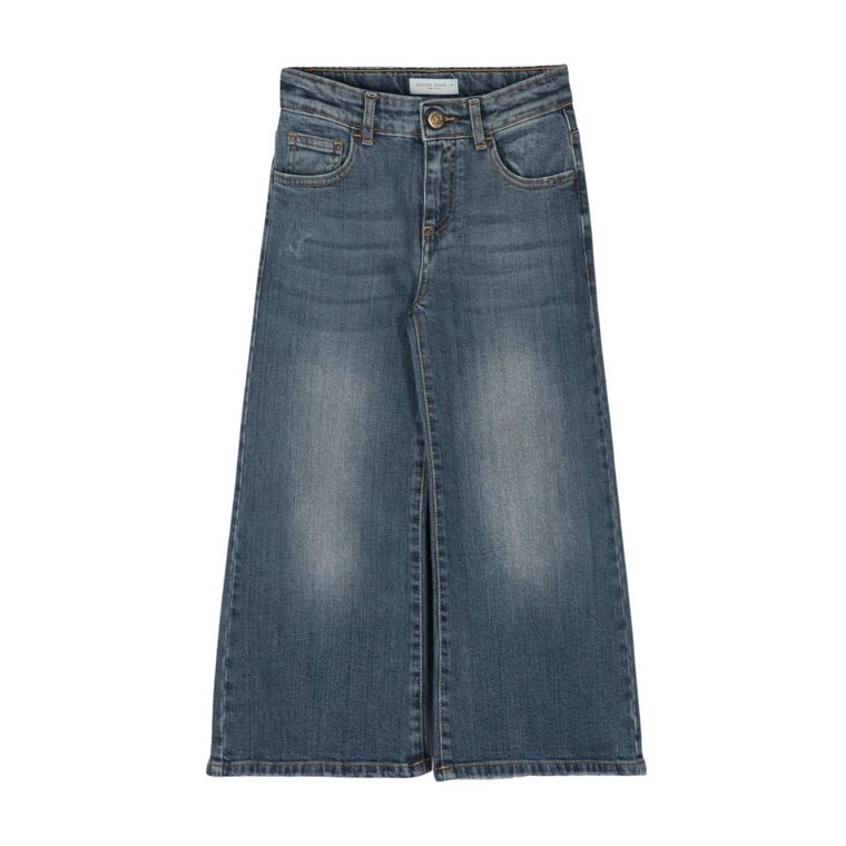Fashionista Jeans: Niebieski Denim, Szerokie Nogi, Oversize Golden Goose