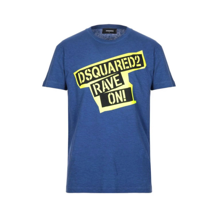 Niebieska Bawełniana Koszulka - Wyprodukowana we Włoszech Dsquared2