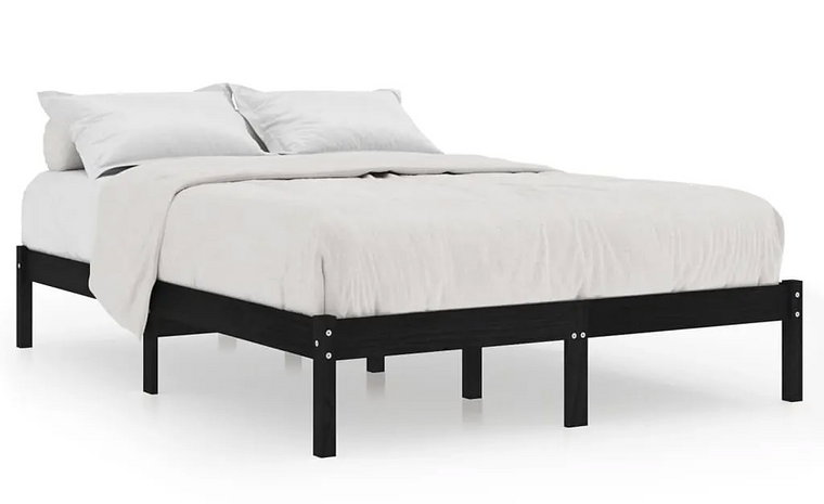 Czarne łóżko z litego drewna 120x200 cm - Vilmo 4X