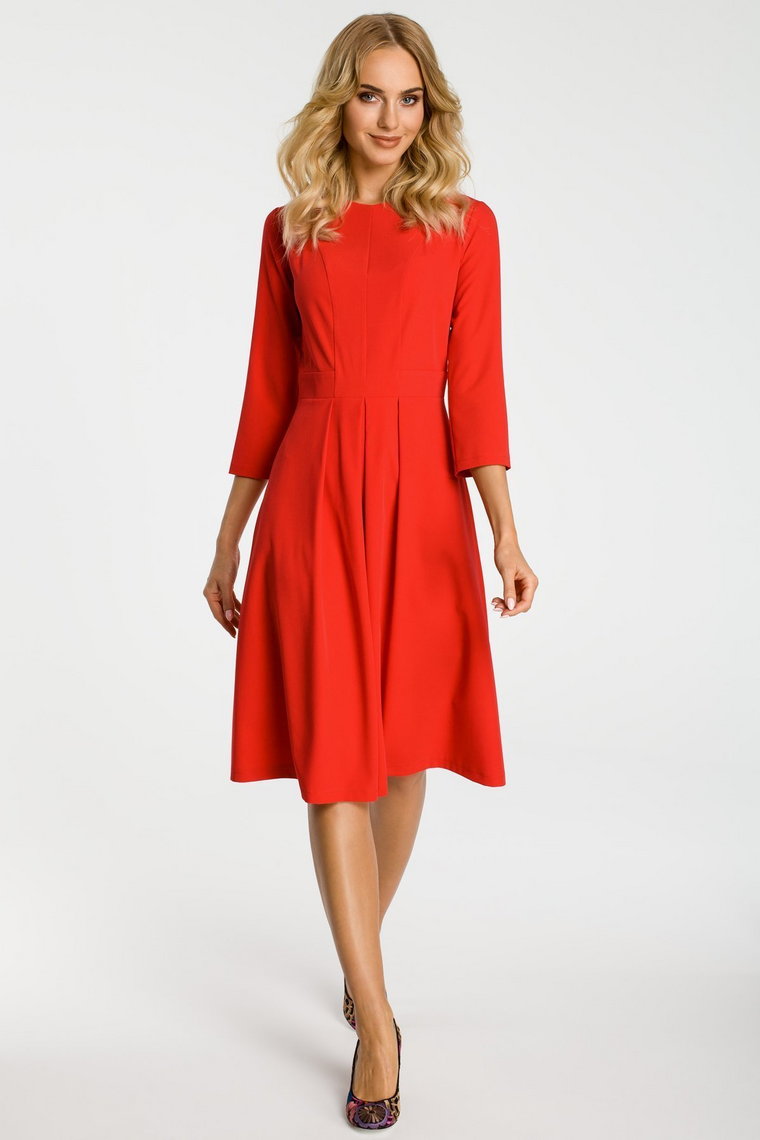 FIFI Sukienka z kontrafałdami na przodzie - czerwona