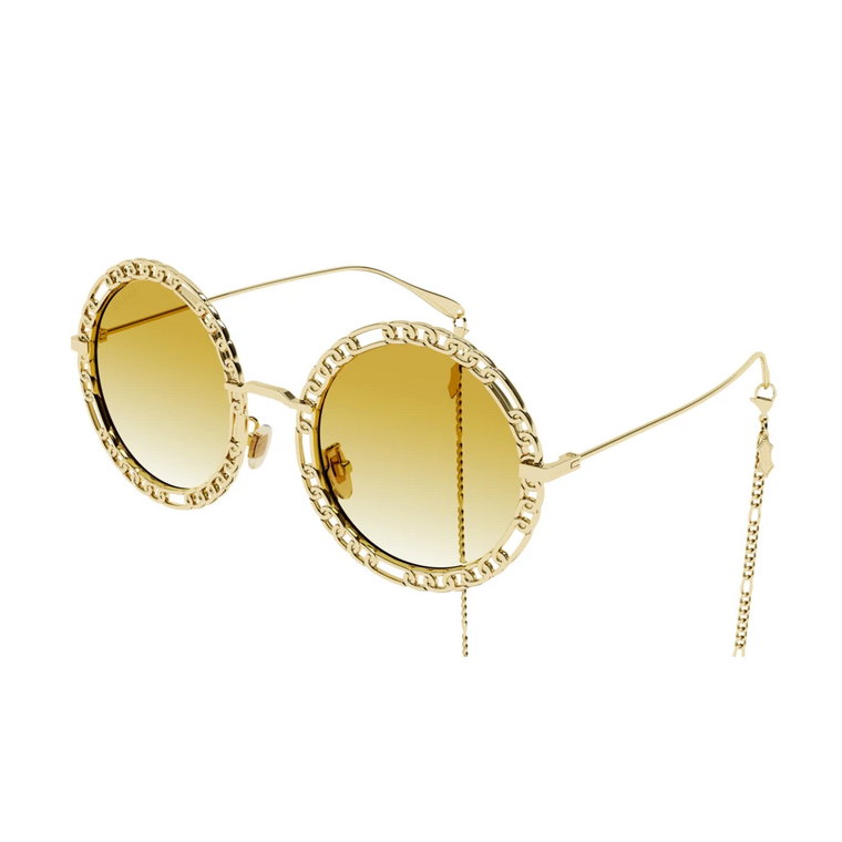 Stylowe okulary przeciwsłoneczne z metalową oprawką dla kobiet Gucci