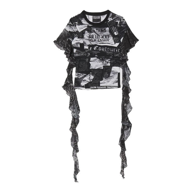 Krótki Rękaw Okrągły Dekolt T-shirt Versace Jeans Couture