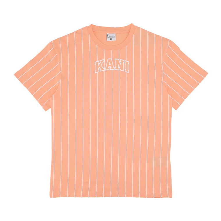 Pinstripe Tee Apricot/White Streetwear Karl Kani