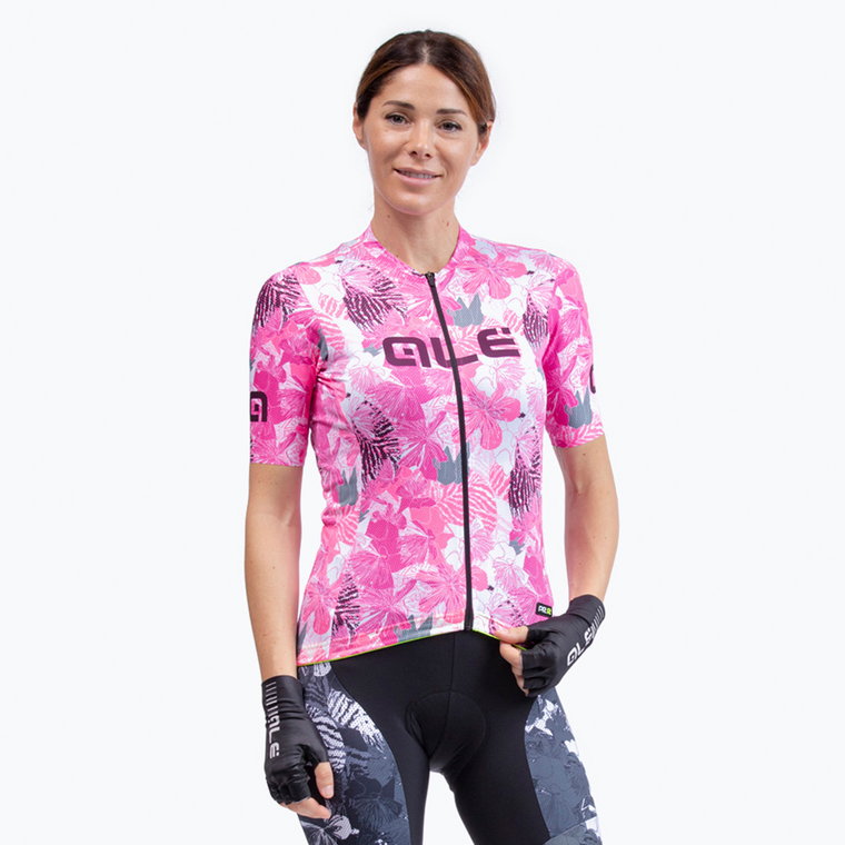 Koszulka rowerowa damska Alé Maglia Donna MC Amazzonia fluo pink