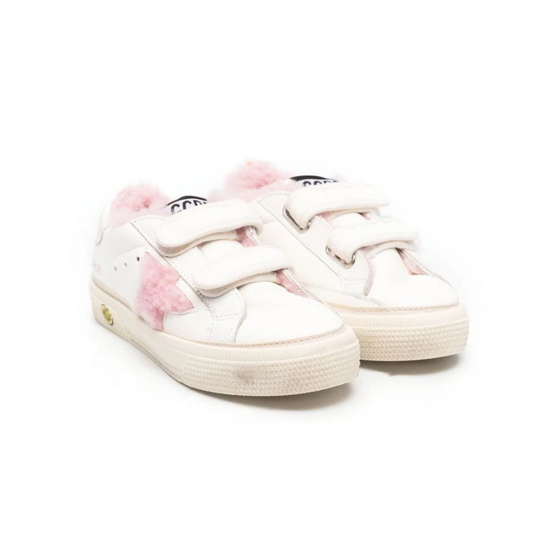 Stylowe buty dla dziewcząt w kolorze białym i antycznym różowym Golden Goose