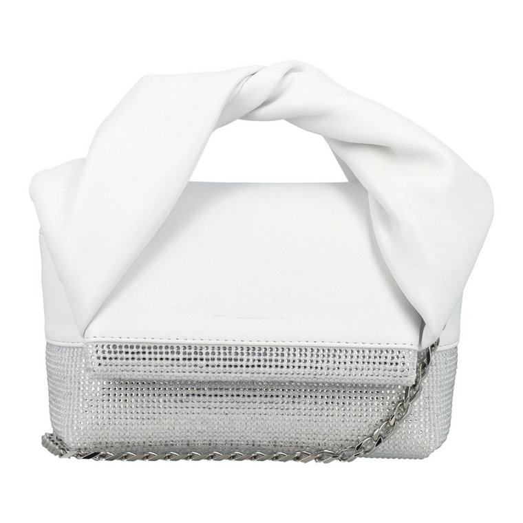 Biała skórzana torba Twister z kryształami JW Anderson