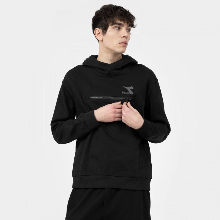 Męska bluza dresowa nierozpinana z kapturem DIADORA HOODIE SWEAT DRIFT - czarna