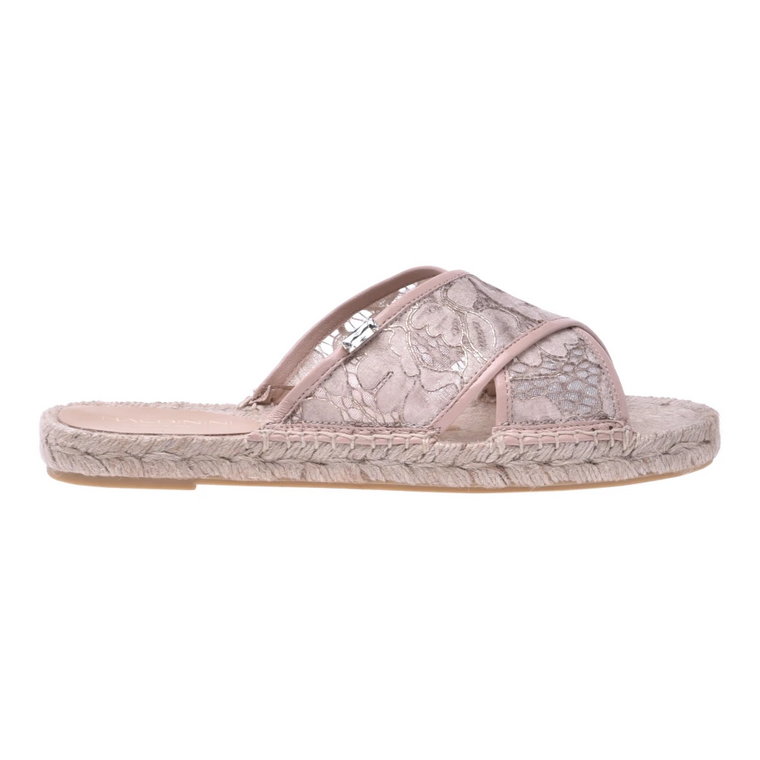 Nude lace fabric sandals Baldinini